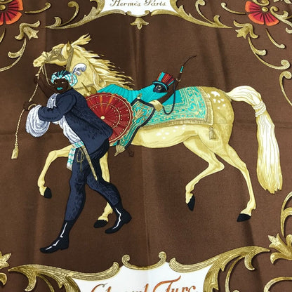 Hermes Scarf Carre 90 Silk Brown — view 8