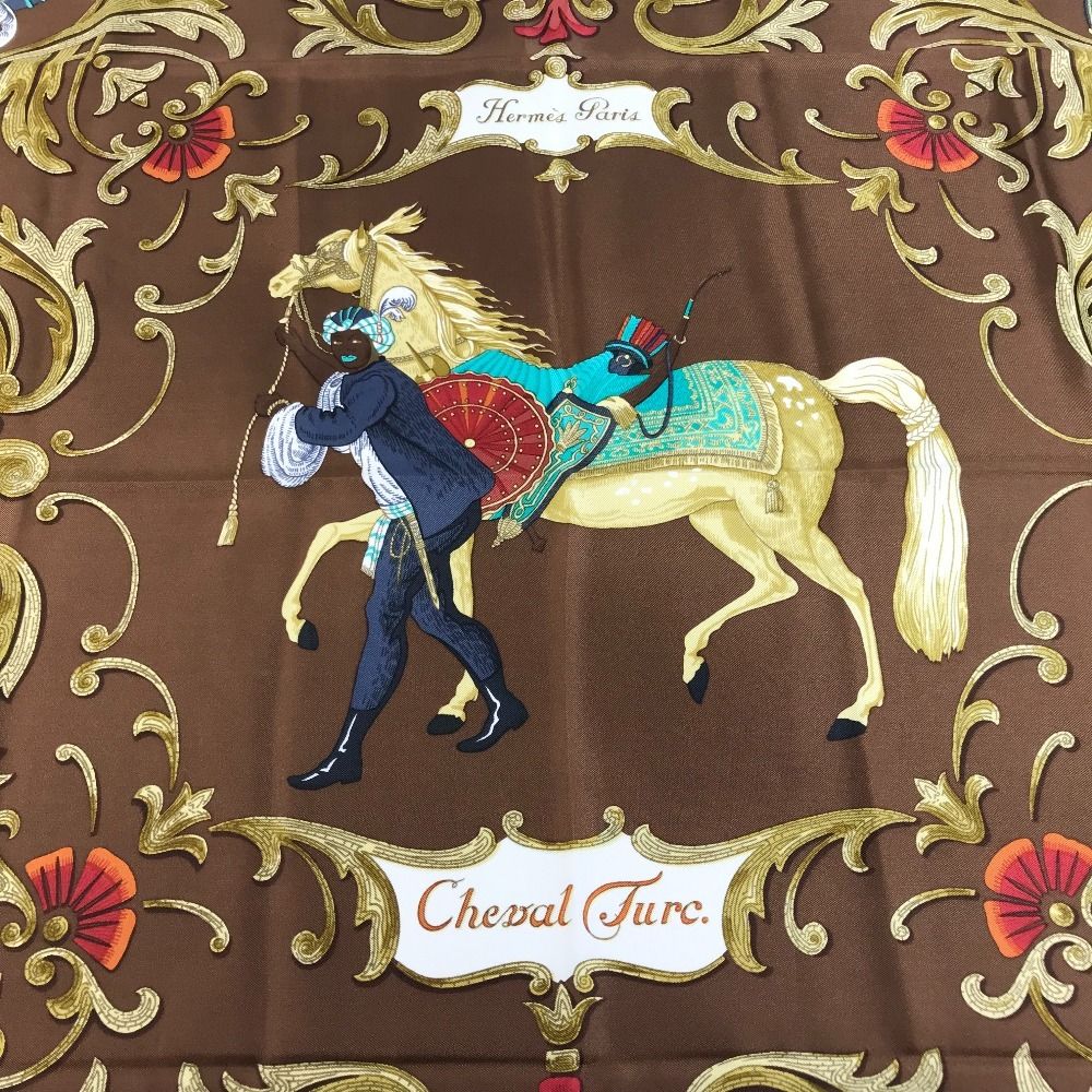 Hermes Scarf Carre 90 Silk Brown — view 2