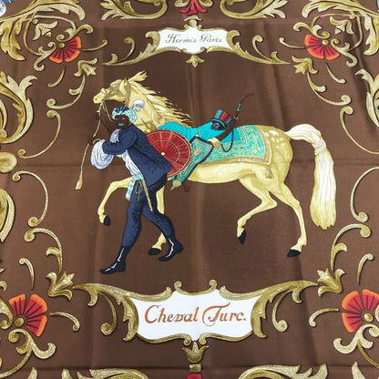 Hermes Scarf Carre 90 Silk Brown — view 2