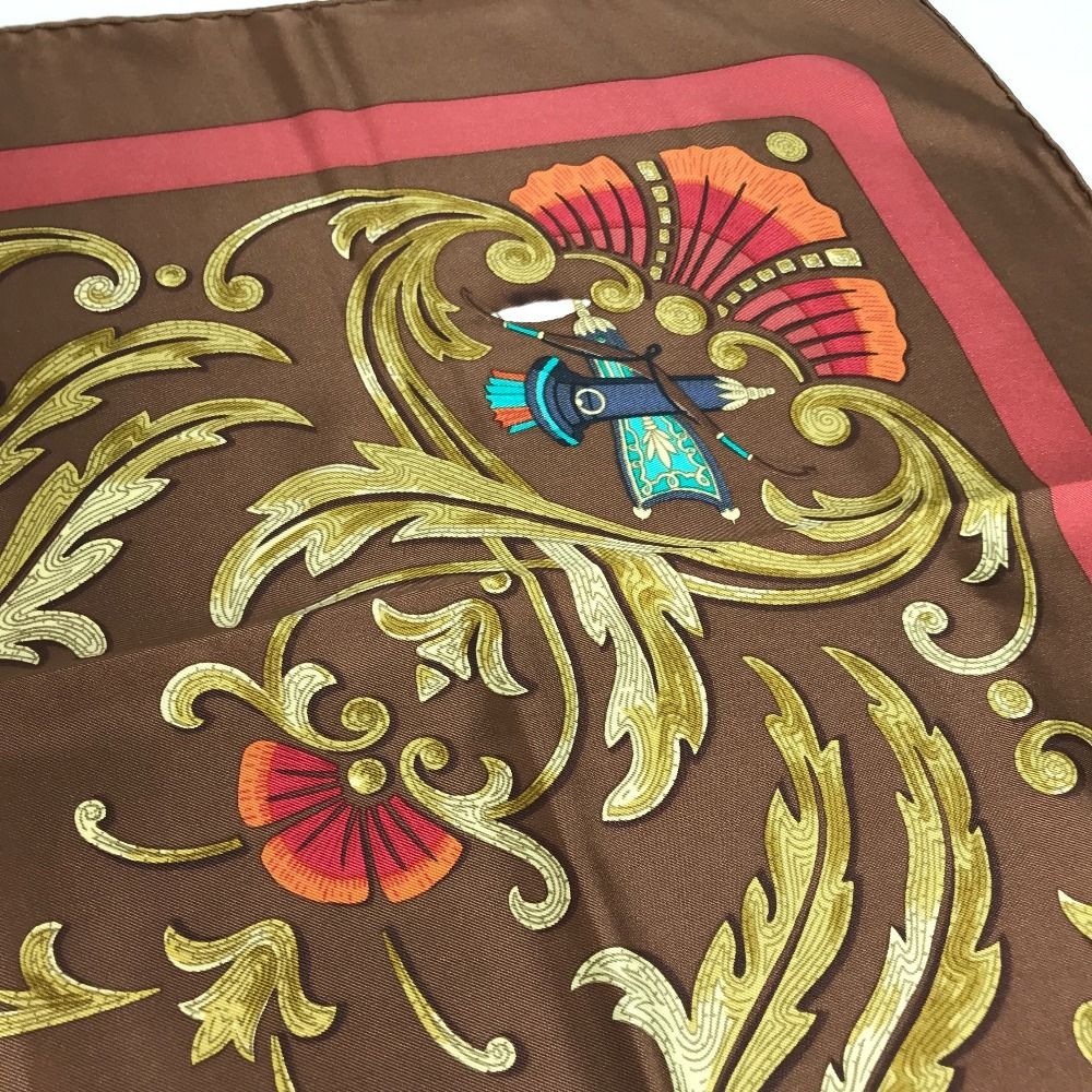 Hermes Scarf Carre 90 Silk Brown — view 6