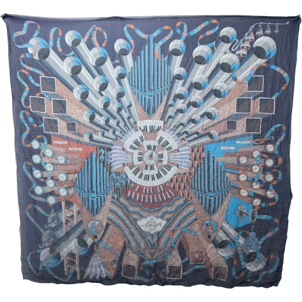 Hermes Scarf Carre 140 Silk Blue