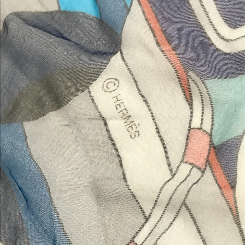 Hermes Scarf Carre 140 Silk Blue — view 6