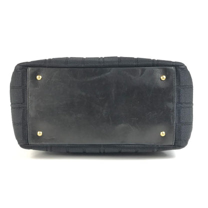 Chanel Shoulder Bag CC Logo Choco Bar Cotton Black — view 5