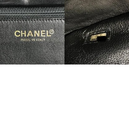 Chanel Shoulder Bag CC Logo Choco Bar Cotton Black — view 9