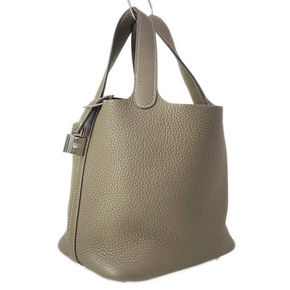 Hermes Handbag Picotin Lock PM Etoupe Silver