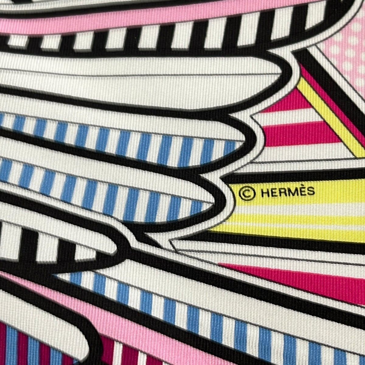 Hermes Scarf Petit Carre 02 Rose Blue Jean Joan Pegase Pop — view 2