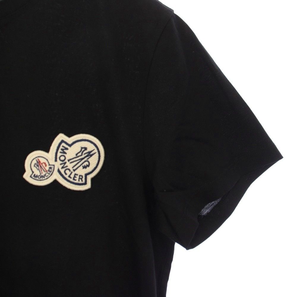 Moncler T-Shirt Short Sleeve Crew Neck Patch M Black — view 5