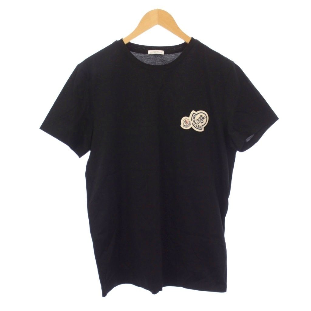 Moncler T-Shirt Short Sleeve Crew Neck Patch M Black