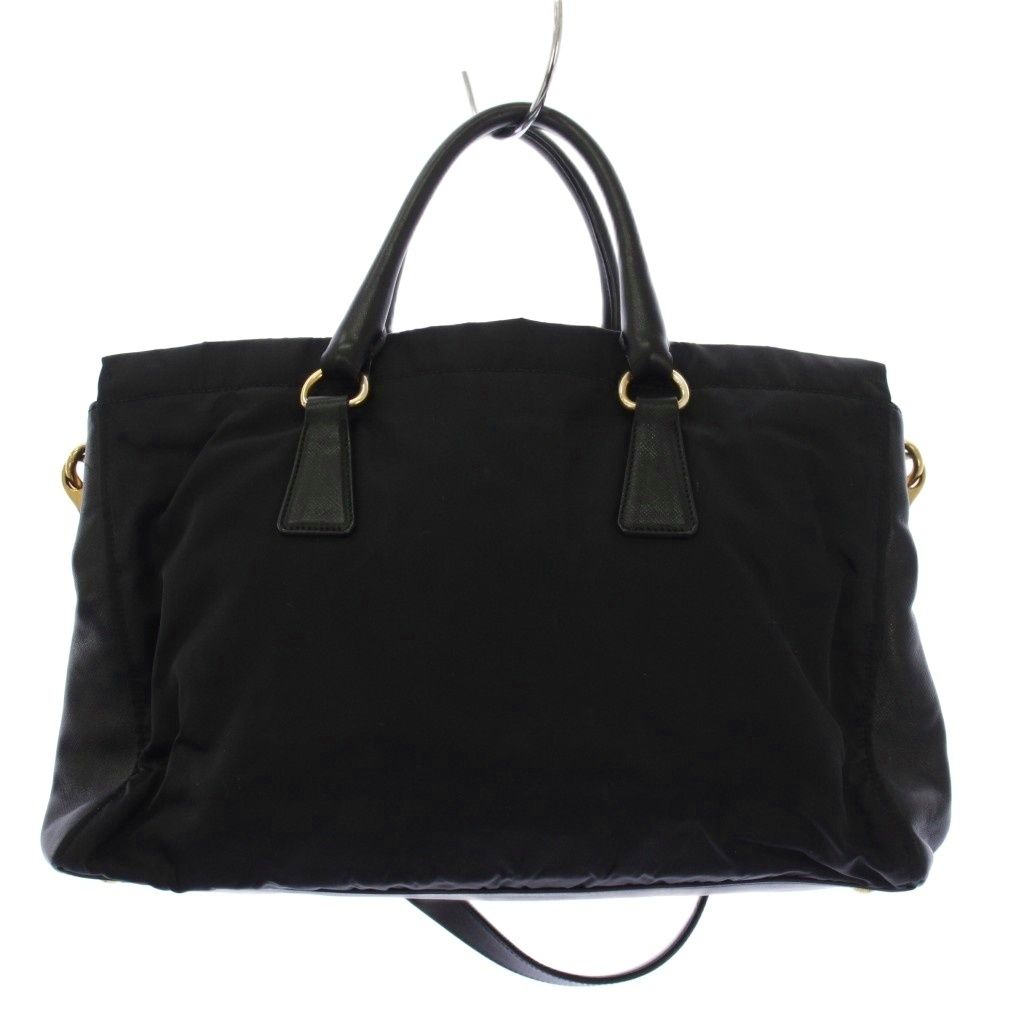 Prada 2-Way Shoulder Bag Nylon Leather Black KH — view 2