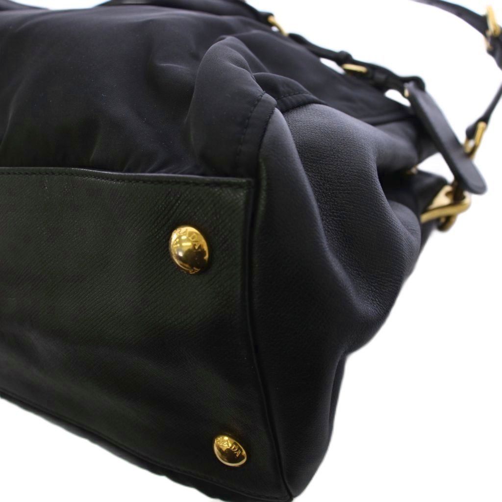 Prada 2-Way Shoulder Bag Nylon Leather Black KH — view 7
