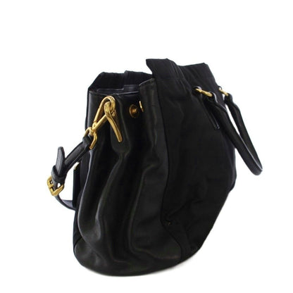 Prada 2-Way Shoulder Bag Nylon Leather Black KH — view 3
