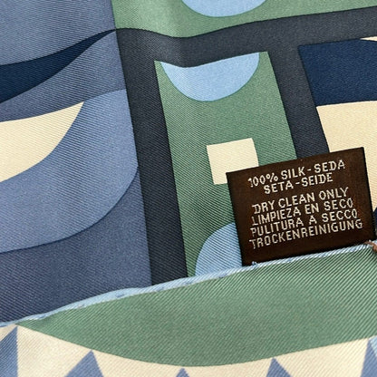 Hermes Scarf Petit Carre Blue Gray Light Brown Multi — view 3