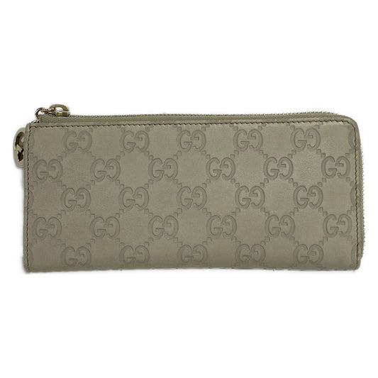 Gucci Wallet Brea Guccissima Line Ivory L-shaped Zipper Leather