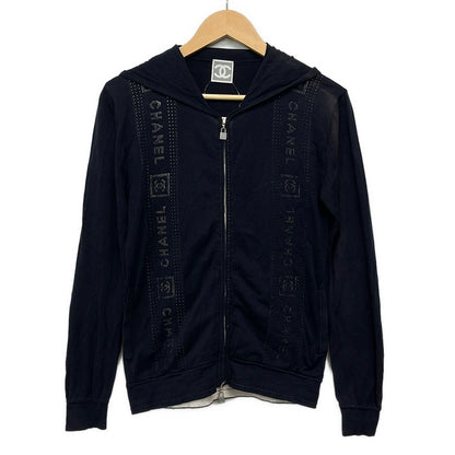 Chanel Hoodie 36 S Dark Navy Sports Line Zip