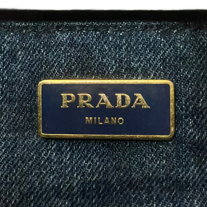 Prada Tote Canapa Dark Navy — view 8