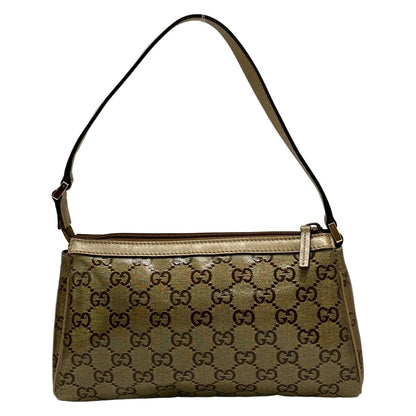 Gucci Handbag Abbey Crystal GG Gold Dark Brown Leather — view 3