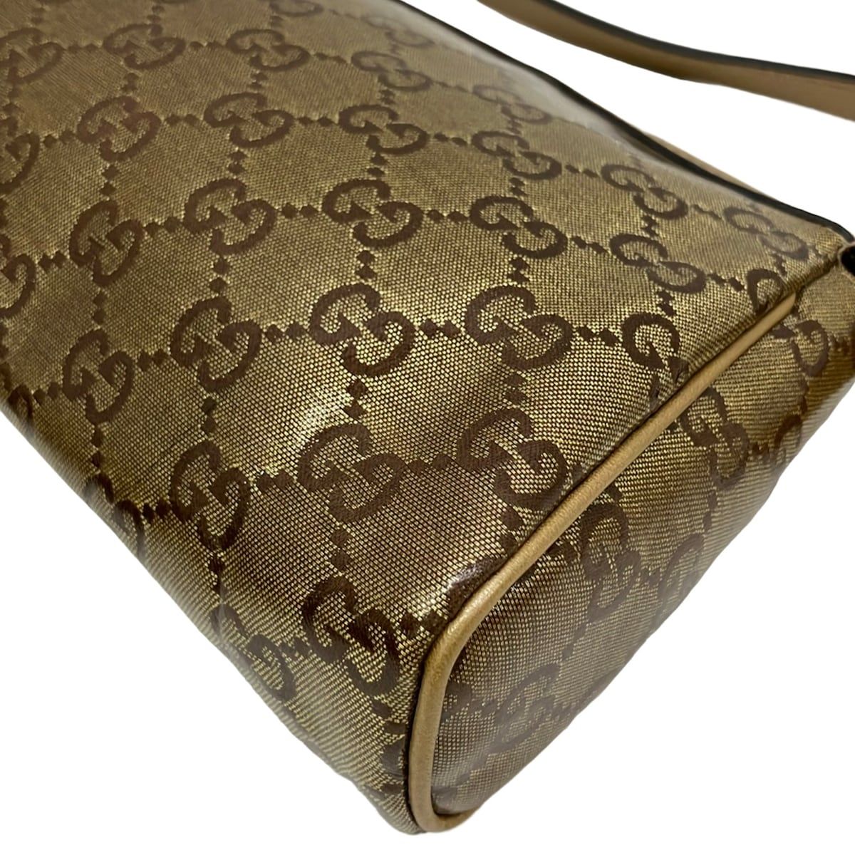 Gucci Handbag Abbey Crystal GG Gold Dark Brown Leather — view 6