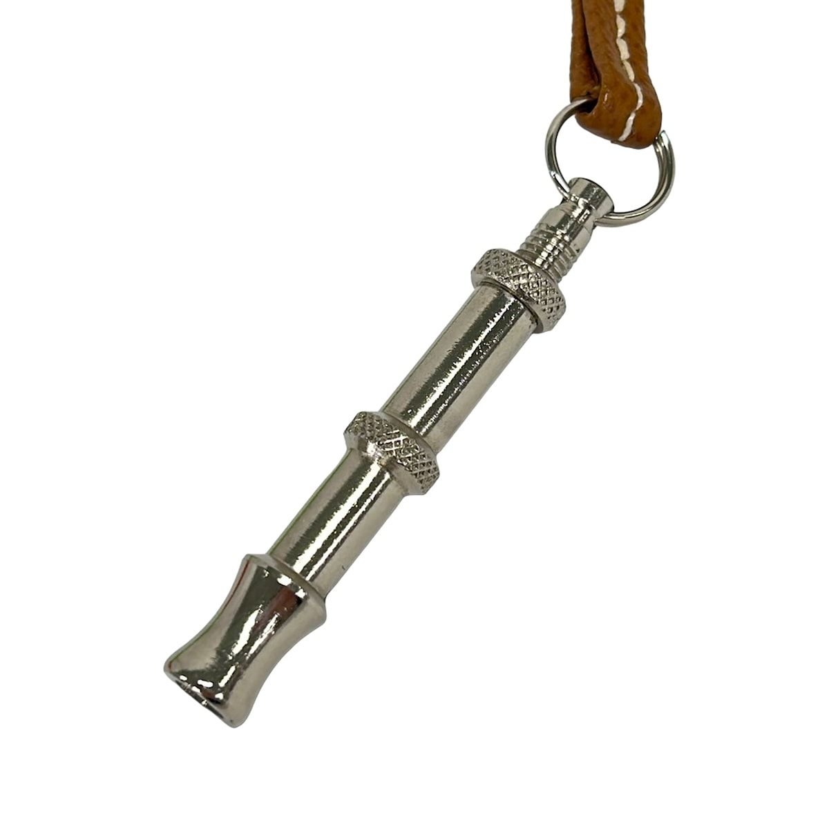 Hermes Necklace Chiffre Leather Silver Brown