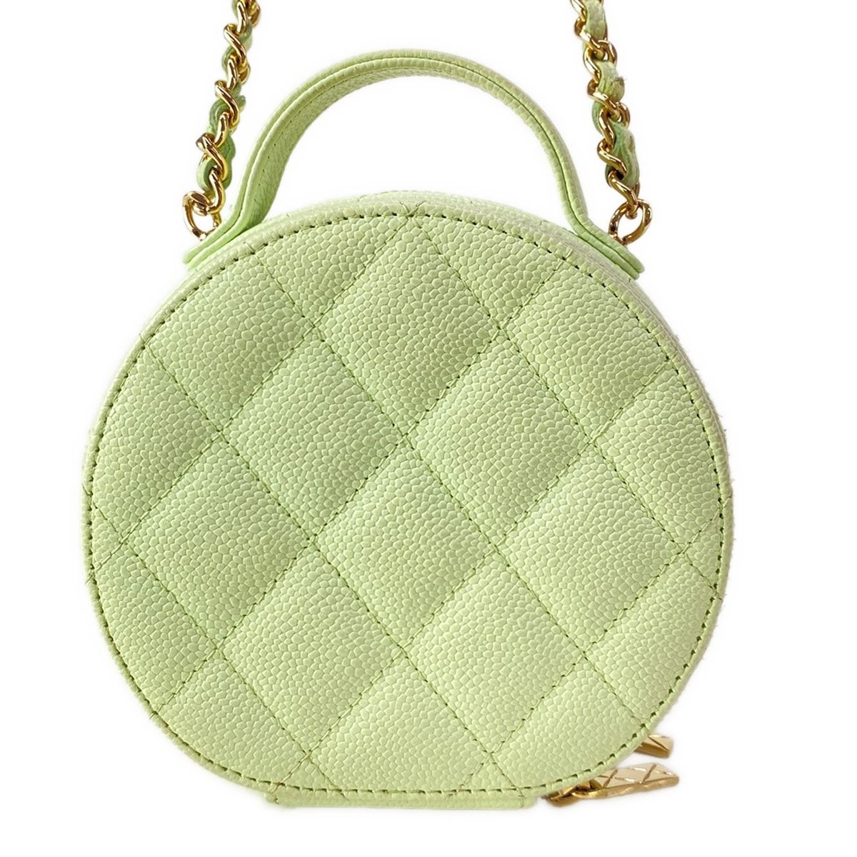 Chanel Shoulder Bag Quilted Small Vanity Case Light Green — view 3