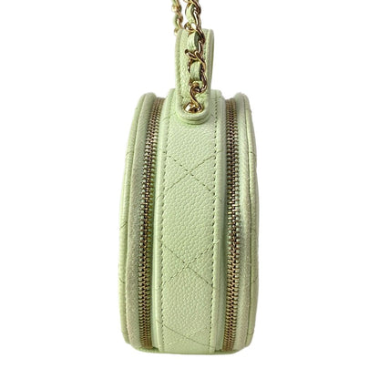 Chanel Shoulder Bag Quilted Small Vanity Case Light Green — view 4