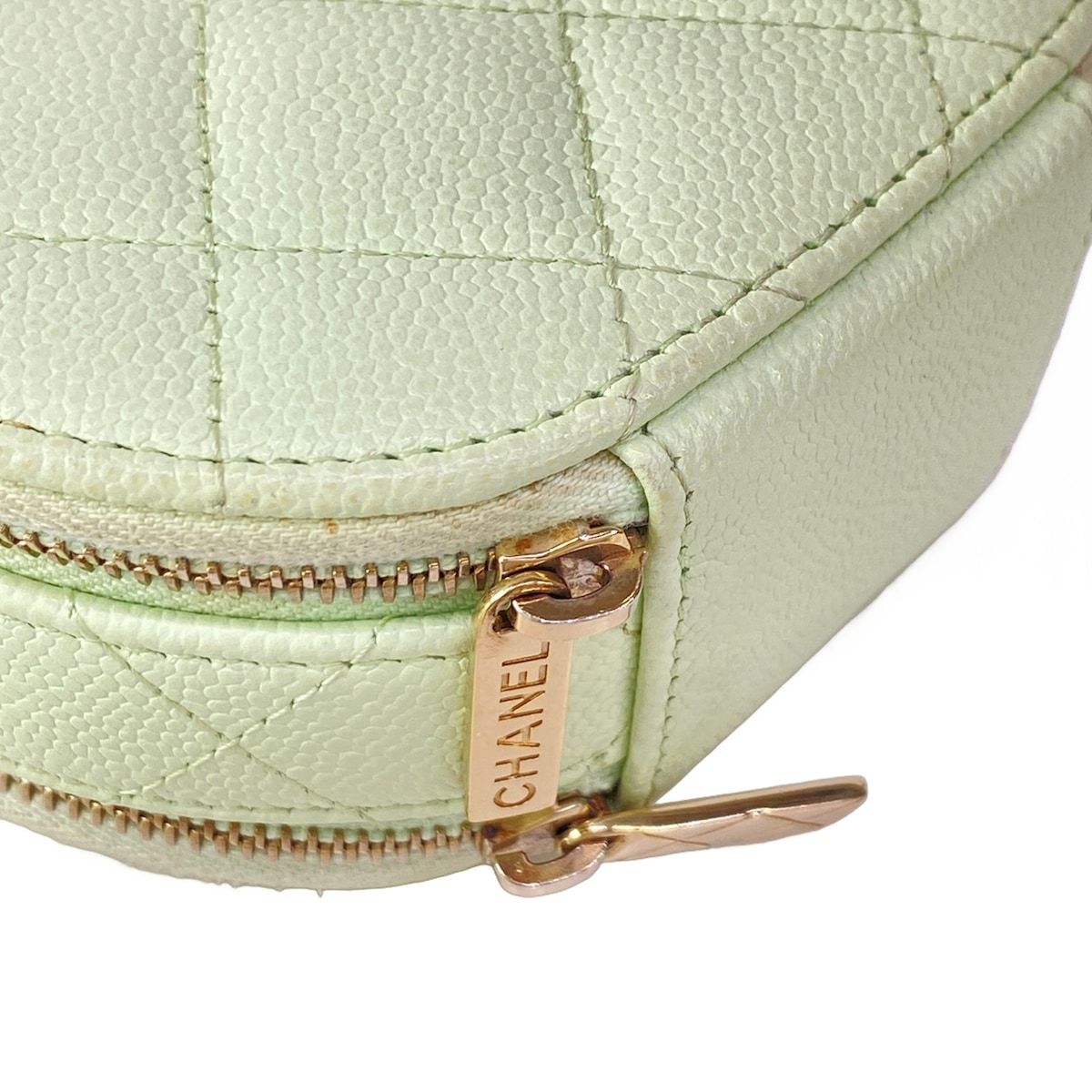 Chanel Shoulder Bag Quilted Small Vanity Case Light Green — view 6