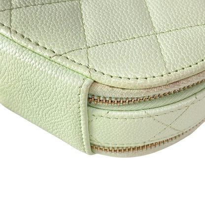 Chanel Shoulder Bag Quilted Small Vanity Case Light Green — view 7