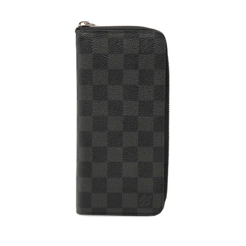 Louis Vuitton Damier Graphite Zippy Wallet Vertical Zip Around Black Leather