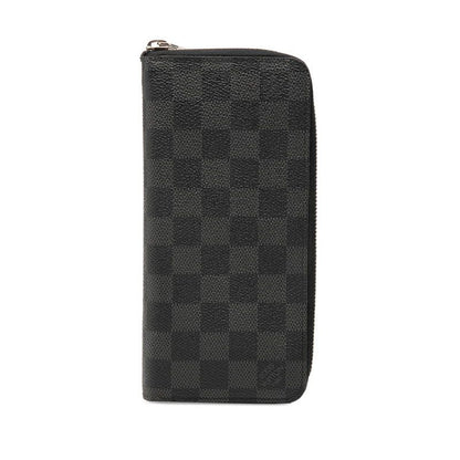 Louis Vuitton Damier Graphite Zippy Wallet Vertical Zip Around Black Leather