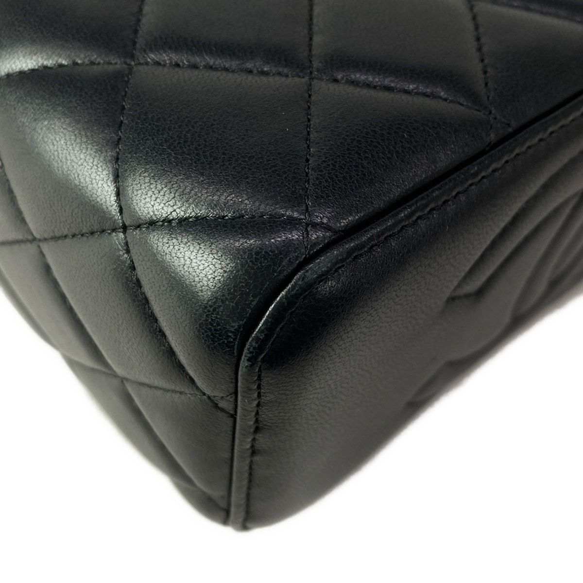 Chanel Vanity Bag Case Quilted Black 2-Way Chain Shoulder So with Mirror — view 7