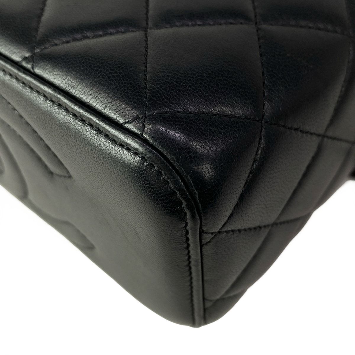 Chanel Vanity Bag Case Quilted Black 2-Way Chain Shoulder So with Mirror — view 6