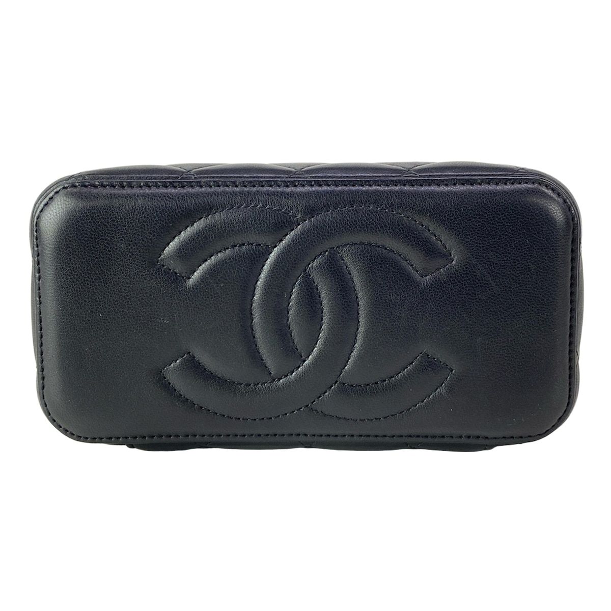Chanel Vanity Bag Case Quilted Black 2-Way Chain Shoulder So with Mirror — view 5