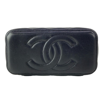 Chanel Vanity Bag Case Quilted Black 2-Way Chain Shoulder So with Mirror — view 5