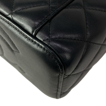 Chanel Vanity Bag Case Quilted Black 2-Way Chain Shoulder So with Mirror — view 8