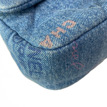 Chanel Shoulder Bag Small Flap Quilted Blue Multi — view 7
