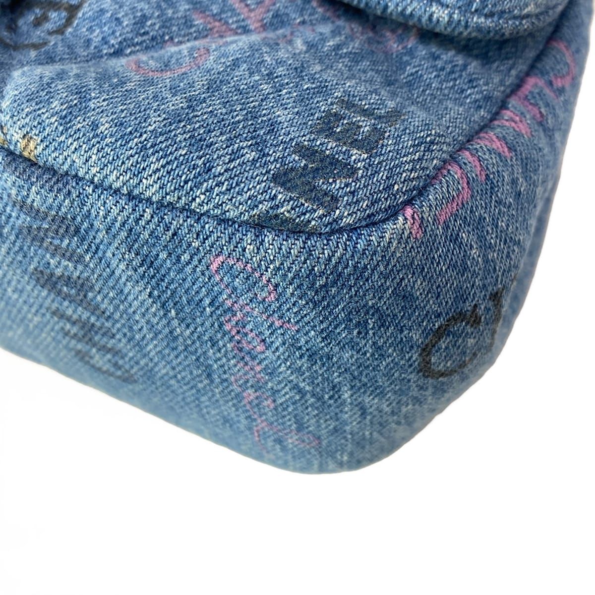 Chanel Shoulder Bag Small Flap Quilted Blue Multi — view 6