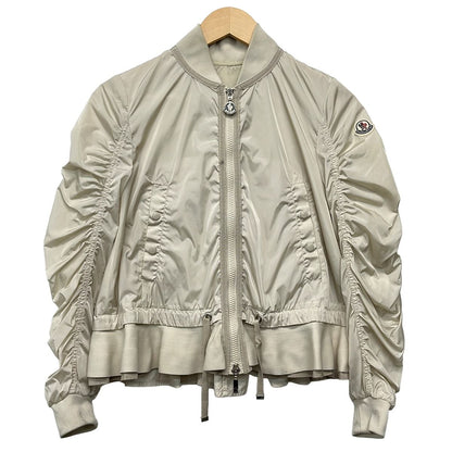 Moncler Jacket 00 XS Verhuell Light Beige Long Sleeve Zip Up Ruffle Spring