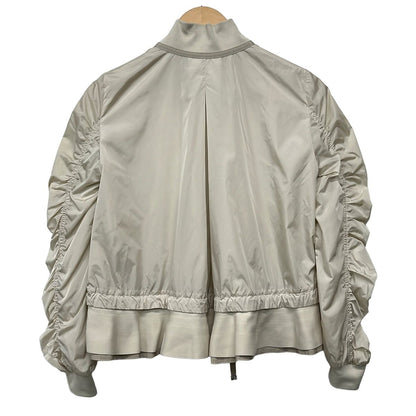 Moncler Jacket 00 XS Verhuell Light Beige Long Sleeve Zip Up Ruffle Spring — view 2