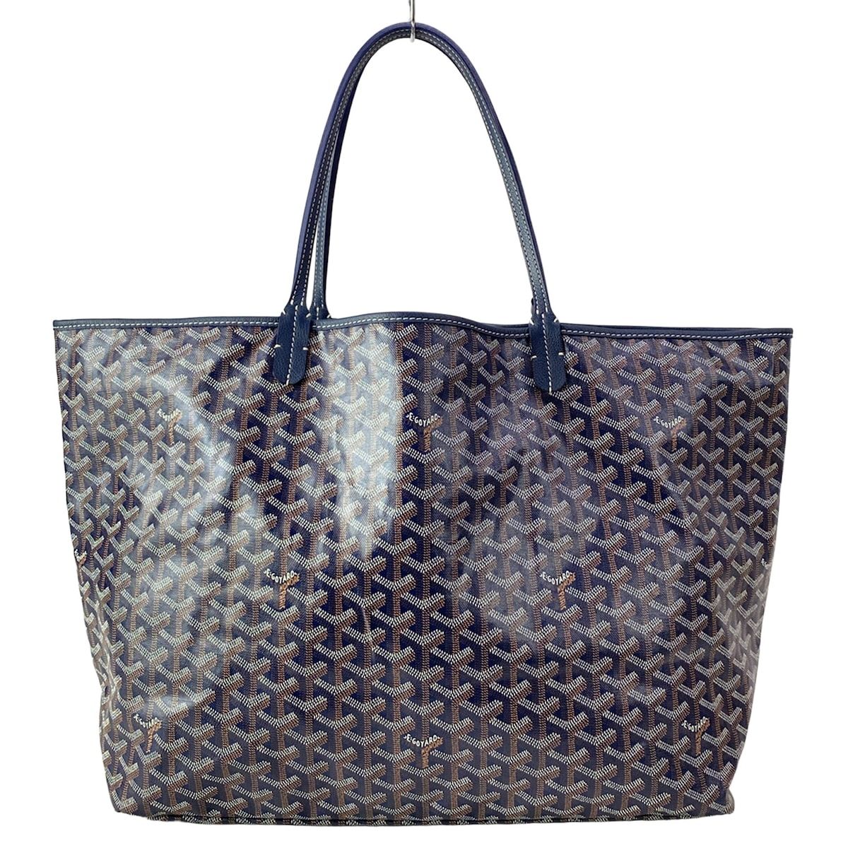 Goyard Tote Saint Louis GM Navy White Beige Leather
