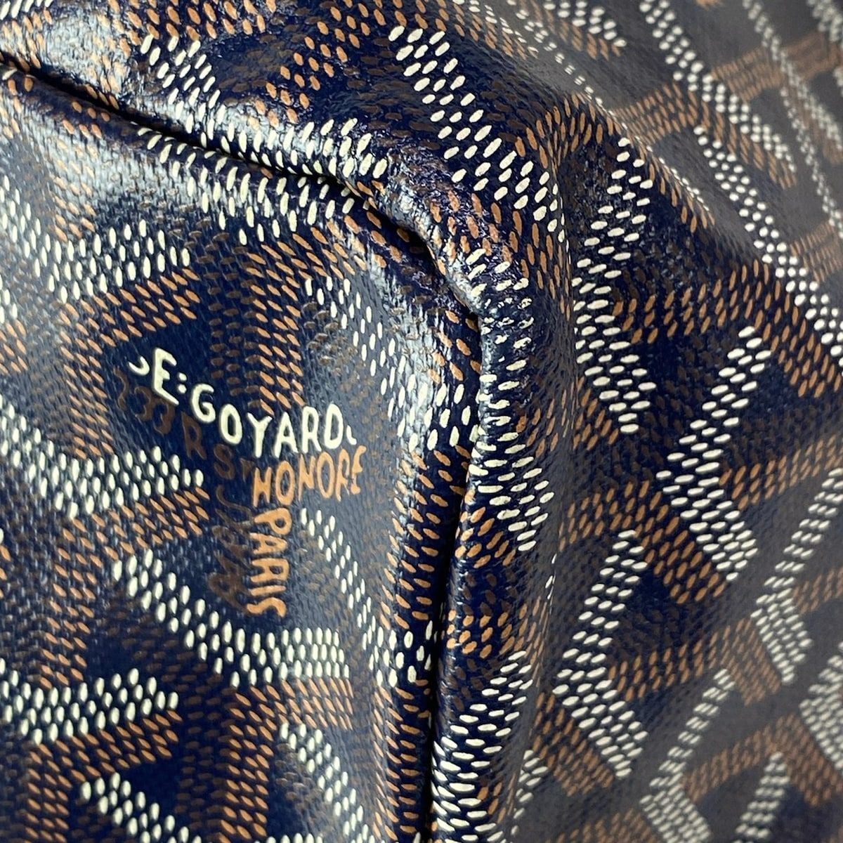 Goyard Tote Saint Louis GM Navy White Beige Leather — view 6