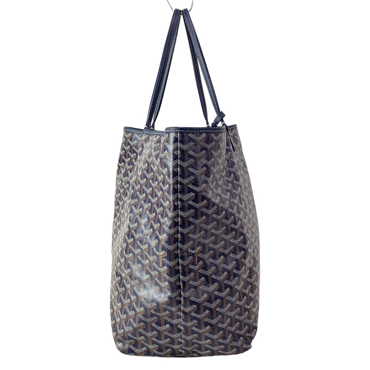 Goyard Tote Saint Louis GM Navy White Beige Leather — view 4