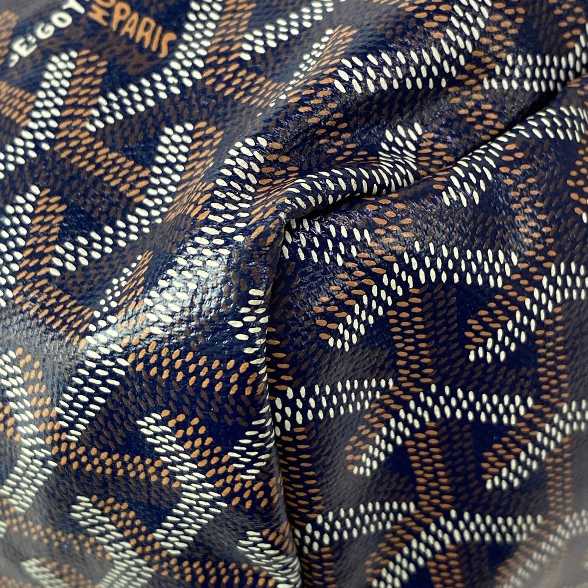Goyard Tote Saint Louis GM Navy White Beige Leather — view 9