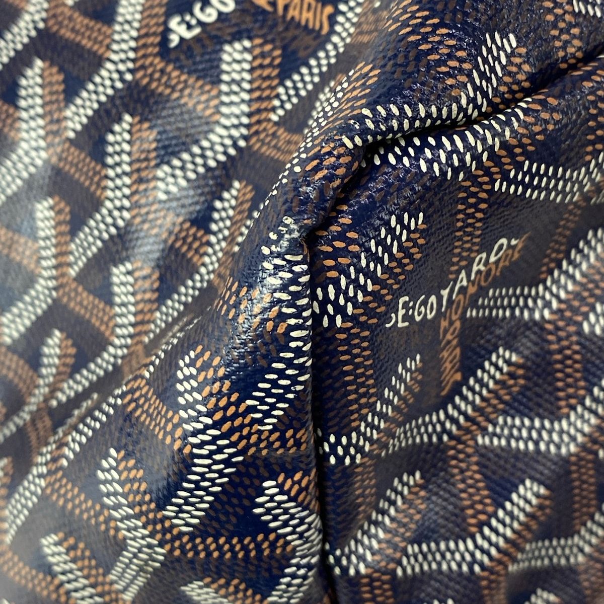 Goyard Tote Saint Louis GM Navy White Beige Leather — view 7