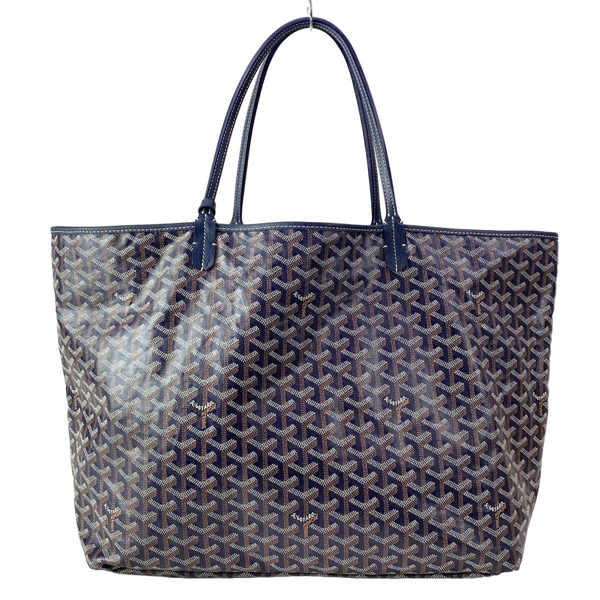 Goyard Tote Saint Louis GM Navy White Beige Leather — view 3