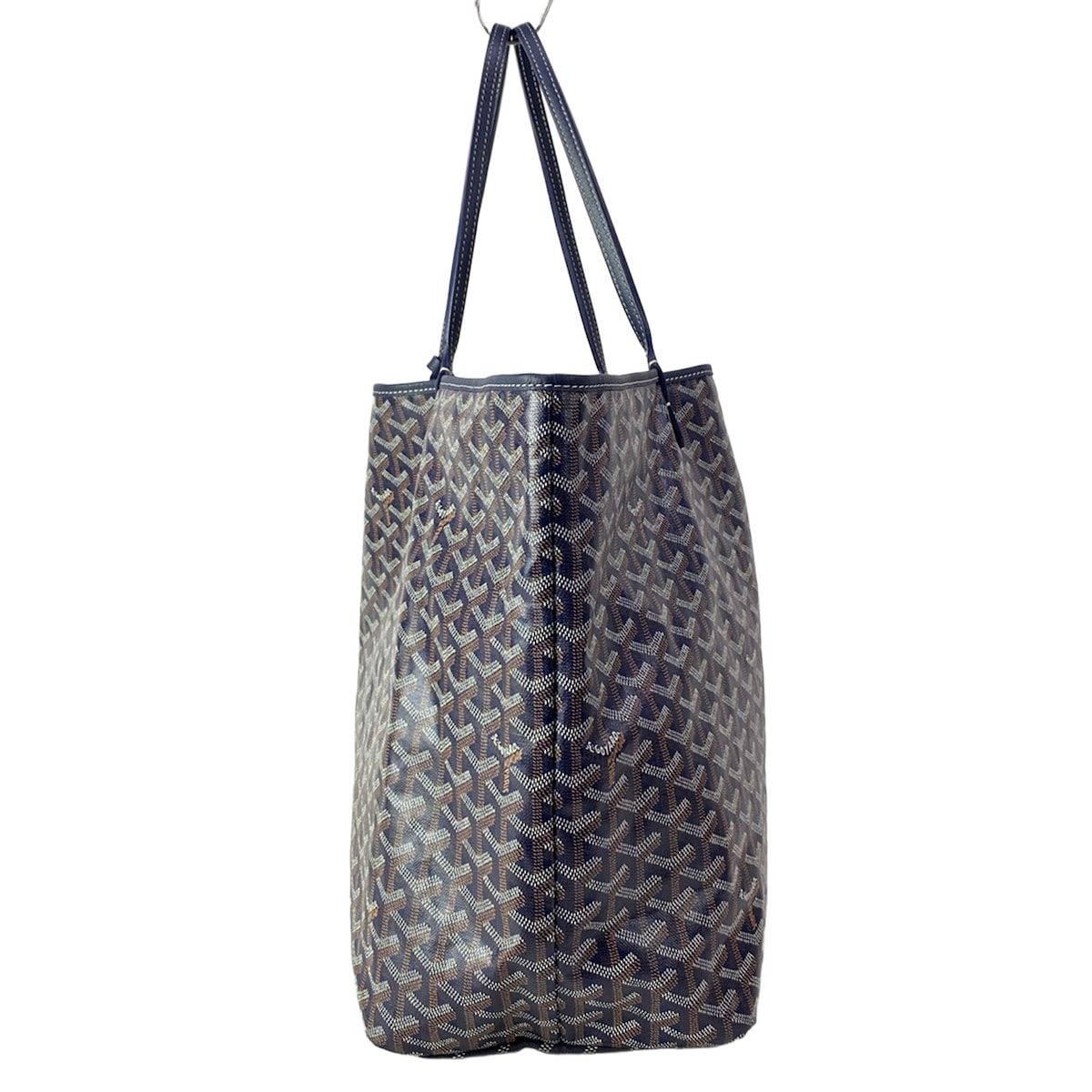Goyard Tote Saint Louis GM Navy White Beige Leather — view 2