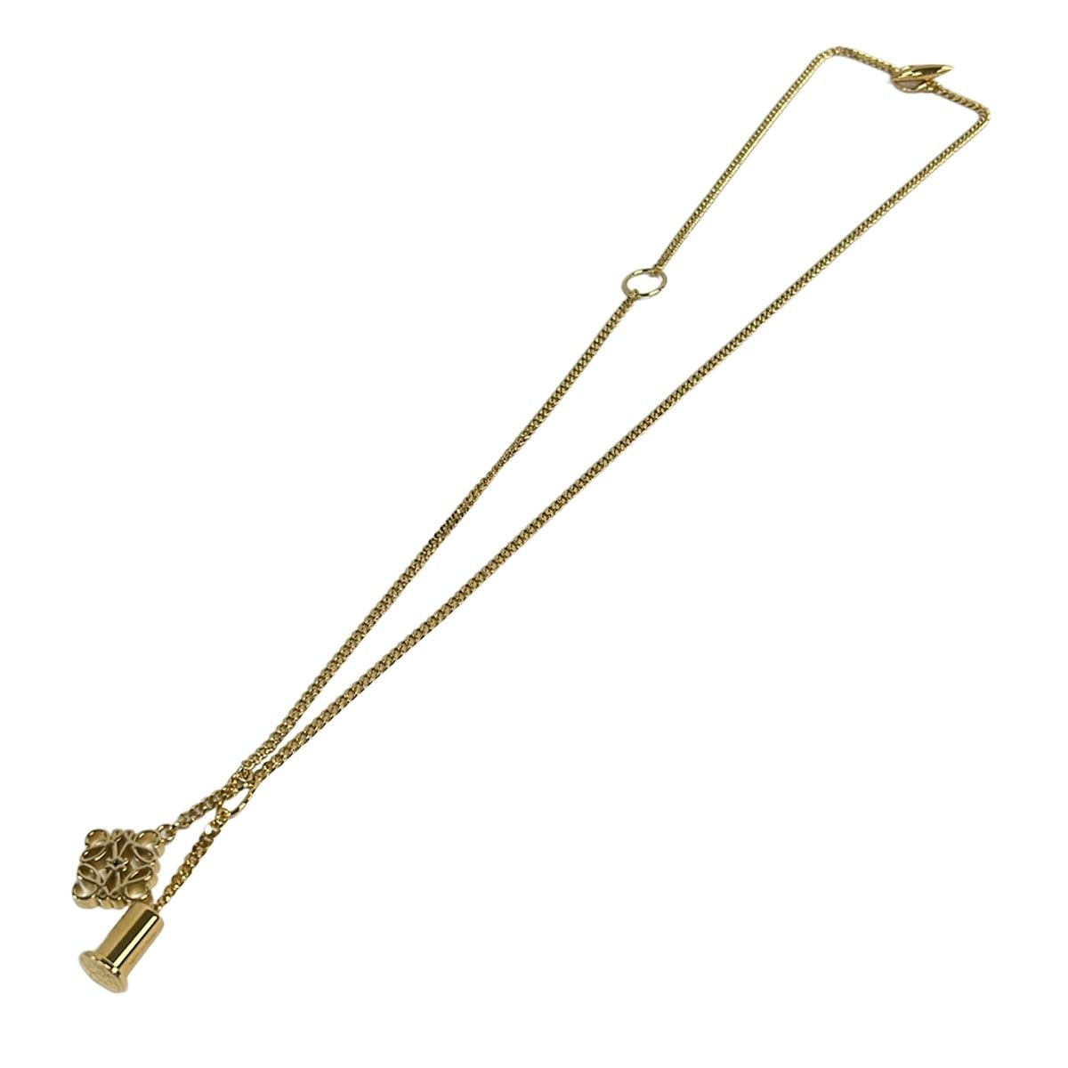 Loewe Necklace Anagram Pendant Gold — view 2