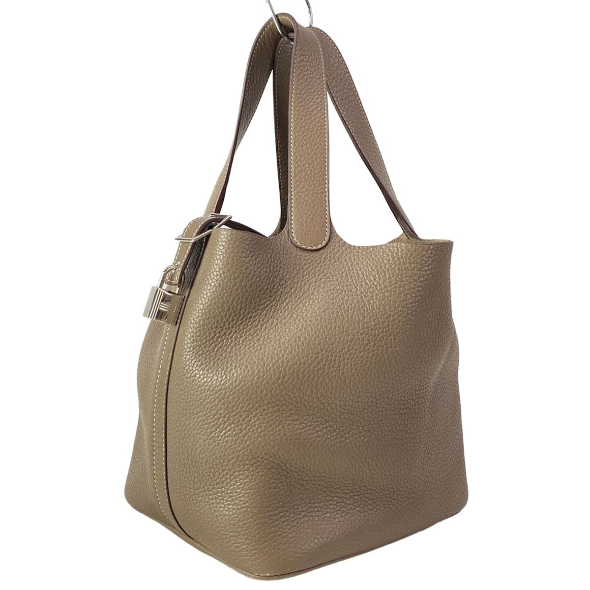 Hermes Handbag Picotin Lock MM Etoupe Silver
