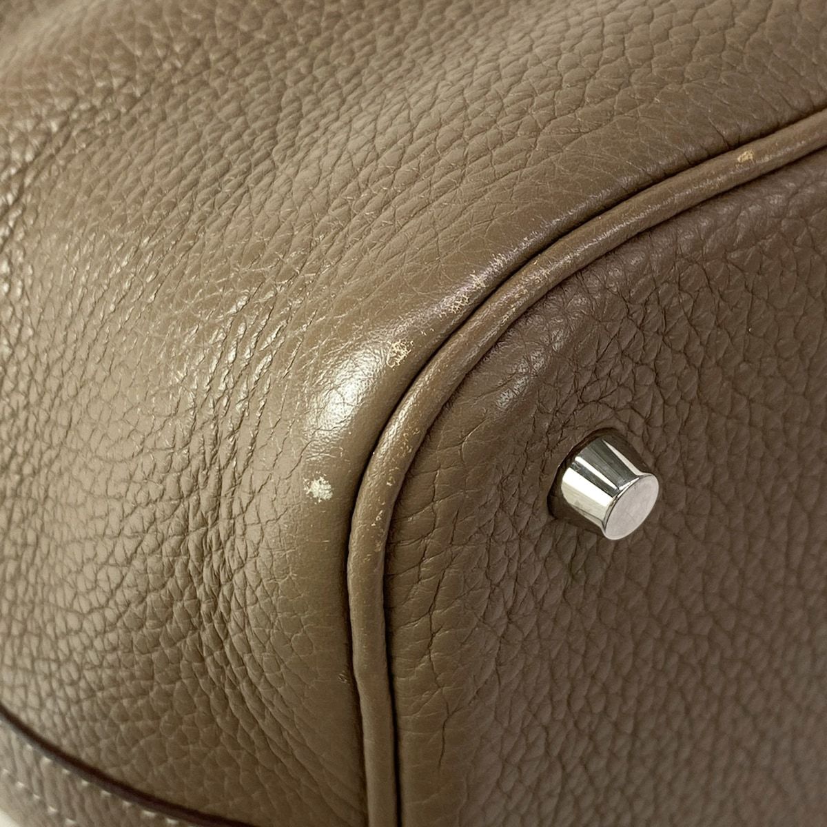 Hermes Handbag Picotin Lock MM Etoupe Silver — view 7