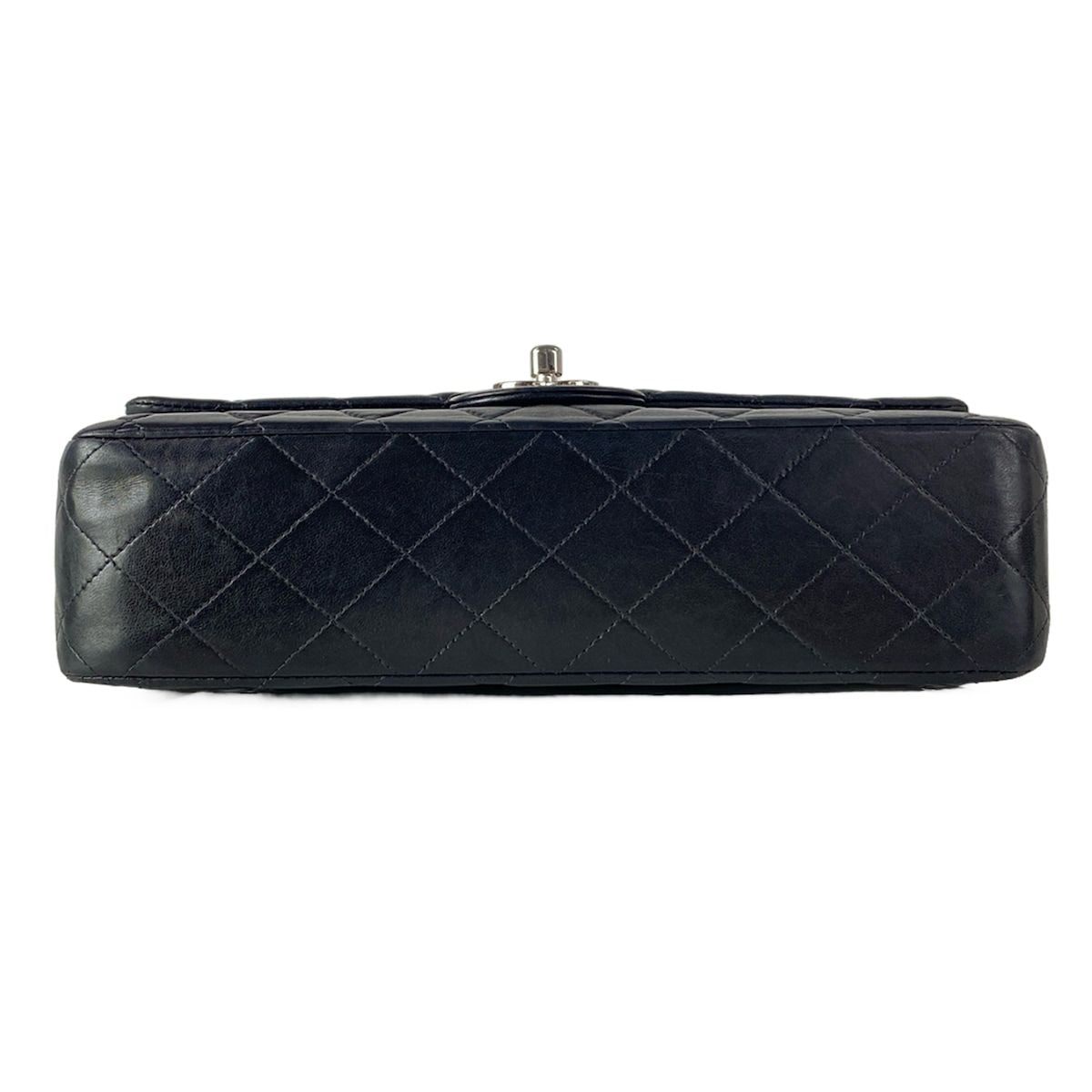 Chanel Shoulder Bag Double Flap Quilted Black Chain Silver Lambskin — view 5