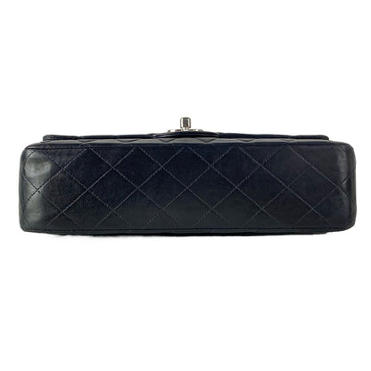 Chanel Shoulder Bag Double Flap Quilted Black Chain Silver Lambskin — view 5