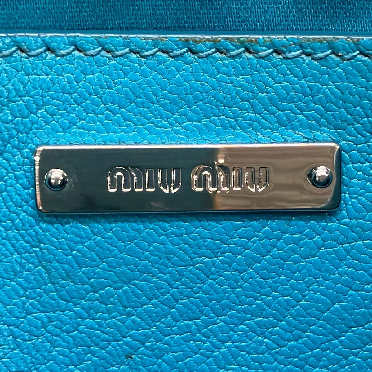Miu Miu Handbag Blue Leather — view 9